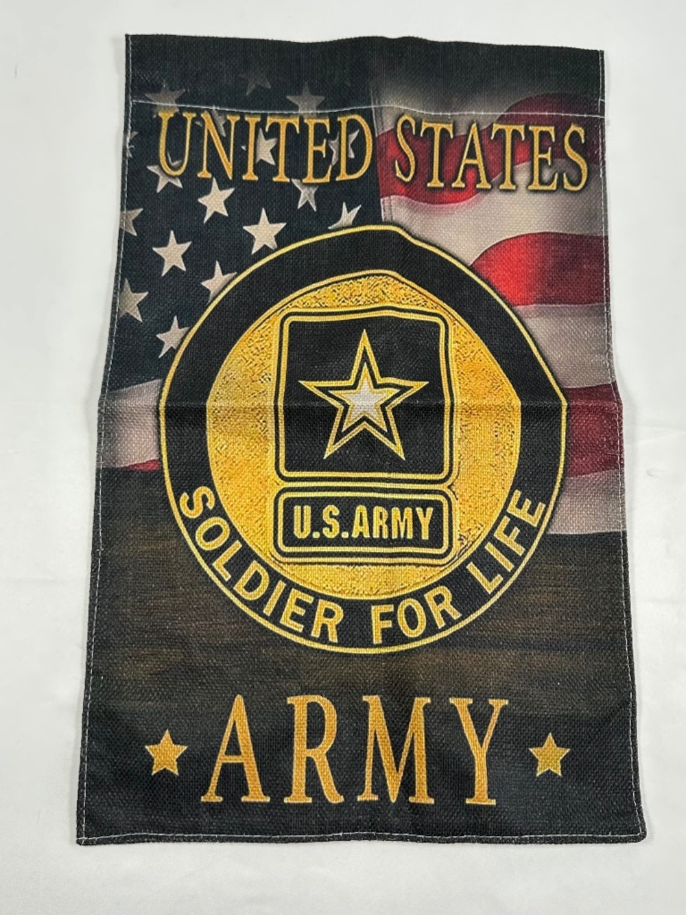 United States Army US Army Soldier For Life Garden Flag, American Flag, Black. 1